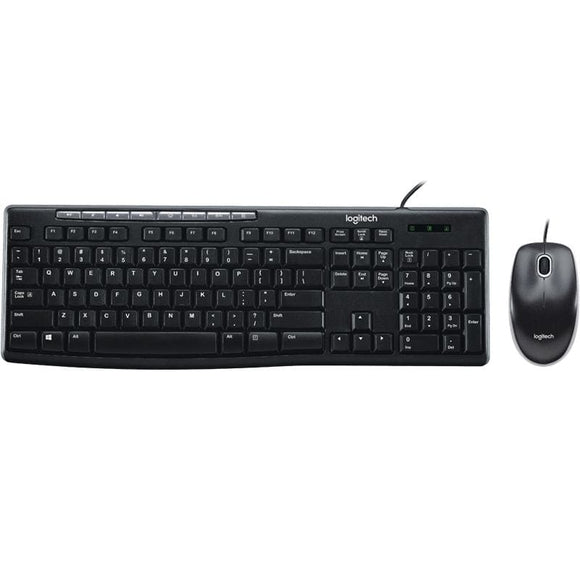 LOGITECH MK200 Media Keyboard and Mouse Combo 1000 DPI USB 2.0 Full-size Keyboard Thin profile Instant access to applications