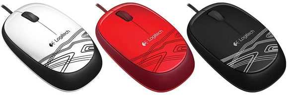 Logitech M105 Corded Optical Mouse Black - High-definition optical tracking Full-size comfort Ambidextrous design