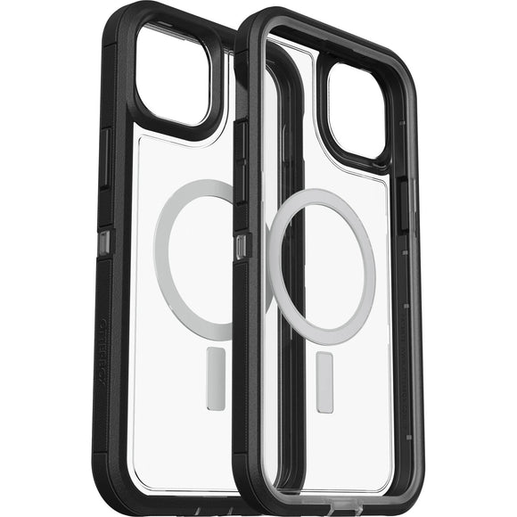 OTTERBOX Apple iPhone 14 Plus Defender Series XT Clear Case with MagSafe - Black Crystal (Clear/Black) (77-90064),5x Military Standard Drop Protection