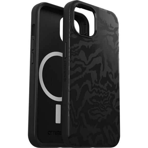 OTTERBOX Apple iPhone 14 / iPhone 13 Symmetry Series+ Antimicrobial Case for MagSafe - Rebel (Black) (77-89773), 3X Military Standard Drop Protection