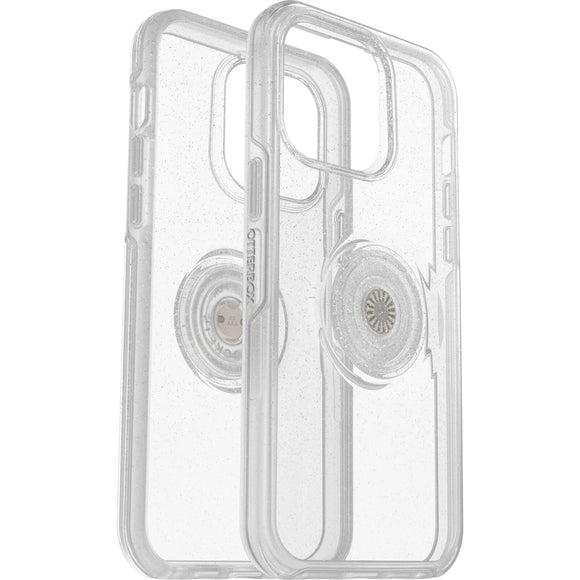 OTTERBOX Apple iPhone 14 Pro Max Otter + Pop Symmetry Series Clear Case - Stardust Pop (Clear Glitter) (77-88826),3X Military Standard Drop Protection