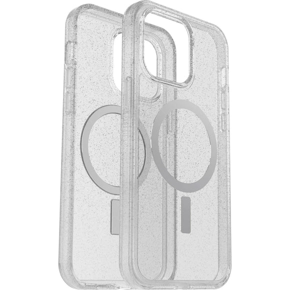 OTTERBOX Apple iPhone 14 Pro Max Symmetry Series+ Clear Antimicrobial Case for MagSafe - Stardust (Clear Glitter) (77-89285)