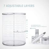 360 Degree Rotation Makeup Organizer Adjustable with Multifunction Cosmetic Storage Box