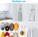 23 Pieces Stainless Steel Waterproof Self Adhesive Dual Wall Hooks for Bathroom