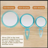 20X Magnifying Hand Mirror Two Sided Use for Makeup Application, Tweezing, and Blackhead/Blemish Removal (12.5 cm Black)