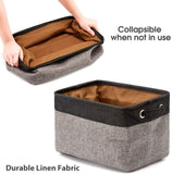 Pack of 3 Collapsible Large Cube Fabric Storage Bins Baskets for Laundry - Black and Gray