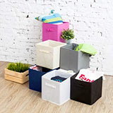 Pack of 6 Foldable Fabric Storage Cube (Black)