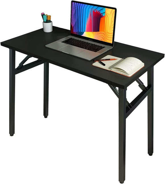 Sturdy and Heavy Duty Foldable Office Computer Desk (Walnut, 80cm)