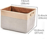 Pack of 3 Collapsible Large Cube Fabric Storage Bins Baskets for Laundry - Beige