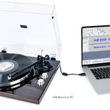 mbeat Hi-Fi Bluetooth Turntable (MMC, USB, Anti-skating, Preamplifier) - Macassar Ebony