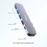 mbeat Elite Mini 6-In-1 Dual HDMI USB-C Hub for MacBook Pro