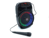 Precision Audio 6.5" Portable Karaoke Bluetooth Party Speaker LED Lights Wired Microphone CH625