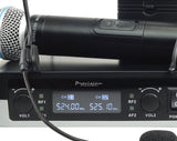 Wireless Microphone System 2-in-1 UHF  Handheld Headset Lapel Bodypack GLXD05