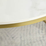 CAITLIN Modern Nesting Coffee Table Set Matte Golden Frame/steel legs/Ceramic