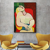 Canvas Wall Art 50cmx70cm The dream by Pablo Picasso Gold Frame