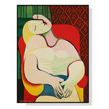 Canvas Wall Art 50cmx70cm The dream by Pablo Picasso Gold Frame