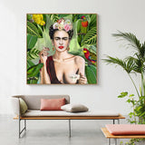 50cmx50cm Self Portrait by Frida Kahlo Wood Frame Canvas Wall Art
