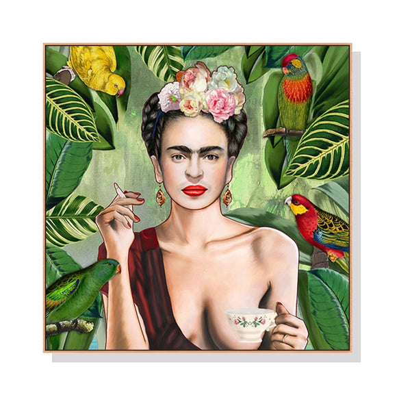 70cmx70cm Self Portrait by Frida Kahlo Wood Frame Canvas Wall Art