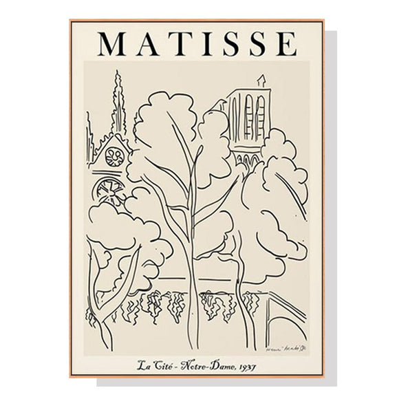 60cmx90cm Line Art By Henri Matisse Wood Frame Canvas Wall Art