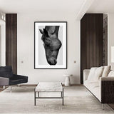 Canvas Wall Art 70cmx100cm Modern Black Horse Black Frame