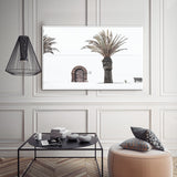 70cmx100cm European Palm Tree White Frame Canvas Wall Art