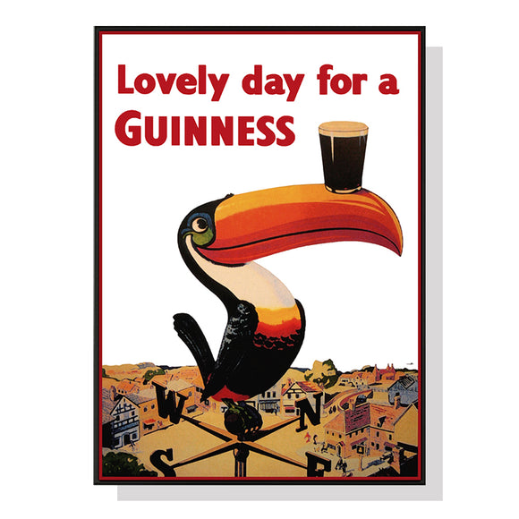60cmx90cm Beer Lovely Day For A Guinness Black Frame Canvas Wall Art