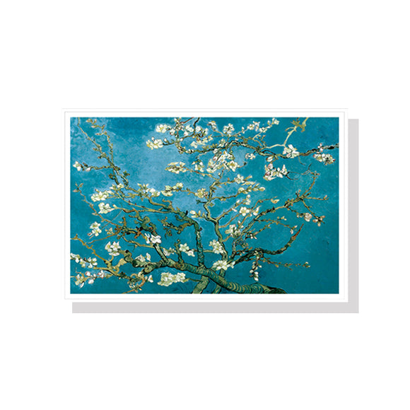 70cmx100cm Van Gogh Almond Blossom White Frame Canvas Wall Art