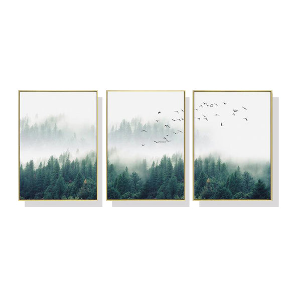 60cmx90cm Mystical Forest  3 Sets Gold Frame Canvas Wall Art