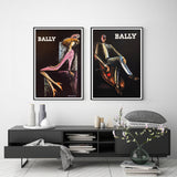 40cmx60cm Bally Man & Woman 2 Sets Black Frame Canvas Wall Art