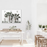 50cmx70cm Palm Tree White Frame Canvas Wall Art