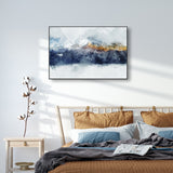 50cmx70cm Abstract Sunlight Mountains Black Frame Canvas Wall Art