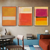 60cmx90cm Colourful 3 Sets By Mark Rothko Black Frame Canvas Wall Art