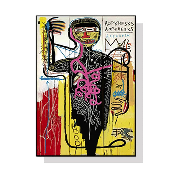 60cmx90cm Versus Medici By Michel Basquiat Black Frame Canvas Wall Art