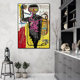 70cmx100cm Versus Medici By Michel Basquiat Black Frame Canvas Wall Art