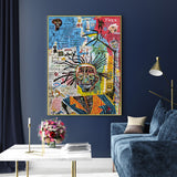 50cmx70cm Jazz By Michel Basquiat Gold Frame Canvas Wall Art