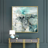 50cmx50cm Marbled Green 2 Sets Gold Frame Canvas Wall Art