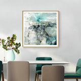 60cmx60cm Marbled Green 2 Sets Gold Frame Canvas Wall Art