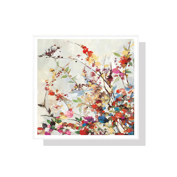 70cmx70cm Coming Spring Square Size White Frame Canvas Wall Art
