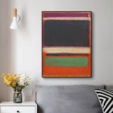 60cmx90cm Black Orange Green By Mark Rothko Black Frame Canvas Wall Art