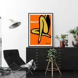 60cmx90cm Orange Legs Black Frame Canvas Wall Art