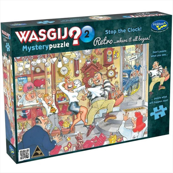 Wasgij 500 Piece XL Puzzle - Mystery Retro Stop The Clock