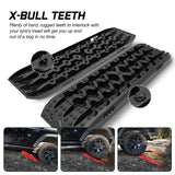 X-BULL 2PCS Recovery Tracks Boards Snow Tracks Mud tracks 4WD With 4PC mounting bolts Black