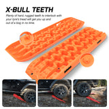 X-BULL 2PCS Recovery Tracks Snow Tracks Mud tracks 4WD With 4PC mounting bolts Orange
