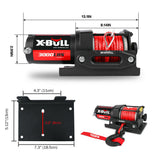 X-BULL 12V Electric Winch Boat 3000LBS Synthetic Rope Wireless Remote ATV 4WD 2 Units