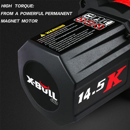 X-BULL 4X4 Electric Winch 12V Synthetic Rope Wireless 14500LB Remote 4X4 4WD Boat