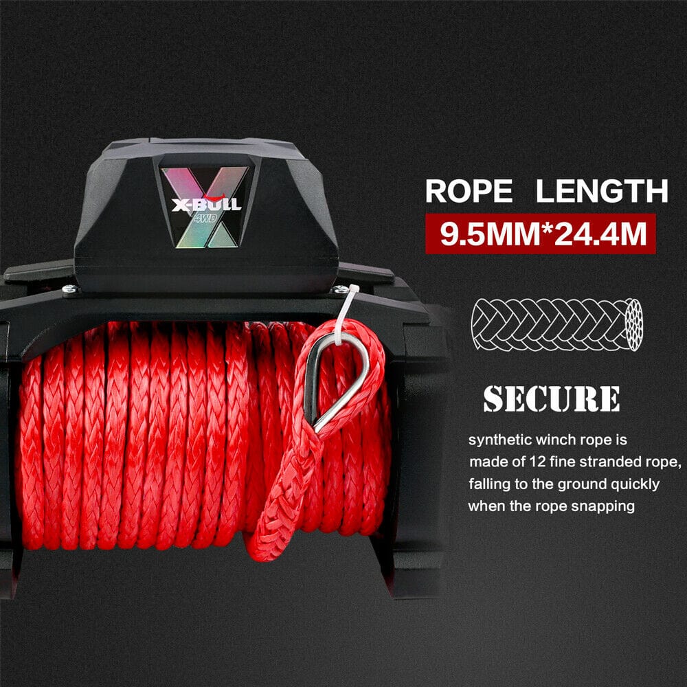 X-BULL 4X4 Electric Winch 12V Synthetic Rope Wireless 14500LB Remote 4X4 4WD Boat