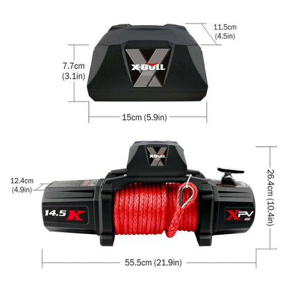 X-BULL 4X4 Electric Winch 12V Synthetic Rope Wireless 14500LB Remote 4X4 4WD Boat