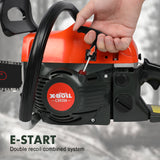 X-BULL Chainsaw Petrol Commercial 62cc 20" Bar E-Start Tree Pruning Top Handle