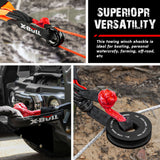 X-BULL Recovery Ring Soft Shackle Kit Snatch Block Pulley Rope Snatch Ring 4WD