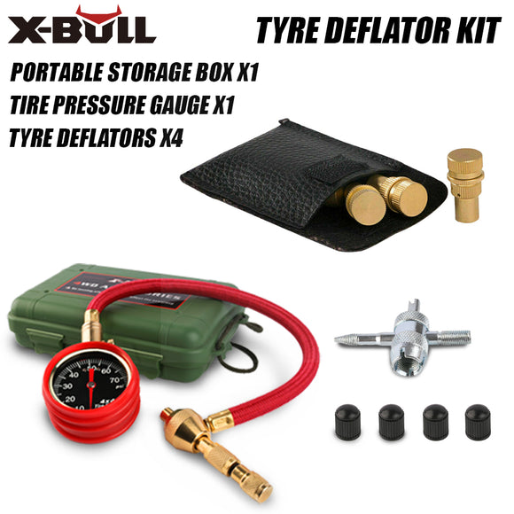 X-BULL Tyre Deflators Tire Automatic 4WD Pressure Gauge 4 Brass Deflator